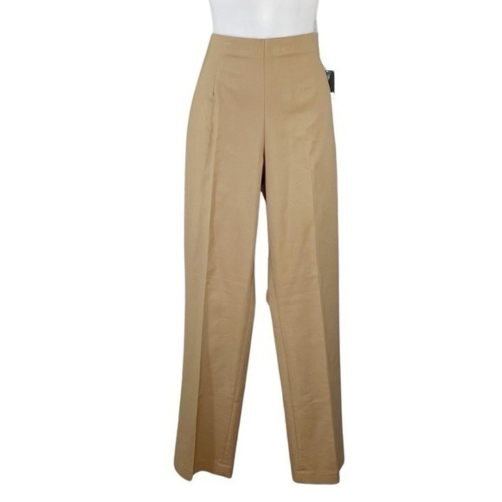 NWT Zozo Mochachino Tan Khaki Creased Leg Flat Front Stretch Trousers 8